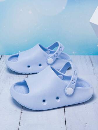 1 Pair Girls' Rainbow Pony Decor EVA Anti-Slip Open Toe Flat Casual Comfortable Cute Sandals, Suitable For Summer