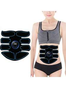 1pc 150mAh Lithium Battery Wireless EMS Muscle Stimulator Abdominal Shaping Belt - Abdominal Muscle Trainer For Home And Office Exercise - Unisex Fitness Equipment, Home Fitness Equipment For Men And Women, Fat Burning And Shaping Abdominal Instrument