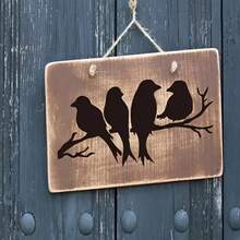 1 件 A4 尺寸鸟类图案模板，现代动物和植物设计，可重复使用，其他塑料材料，适用于木材、织物、纸张、墙壁、帆布和地板上的 DIY 工艺品 - 白色 - 查看 5