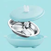 304 Stainless Steel Children's Dinner Plate Cartoon Grid Student Baby Tableware Rice Bowl Fast Food Plate - Multicolor - View 7