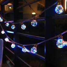 4m/10 LED Or 6m/16 LED Solar Powered Vintage Rope Colored Light String, Outdoor Garden Yard Decoration Light Fall Decor House Decor Outdoor Decor - Yellow - View 6