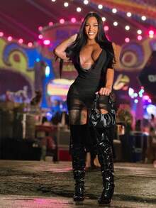 BLACK OVER THE SHOE BOOT (ORDER A SIZE LARGER) - màu đen - Xem 2