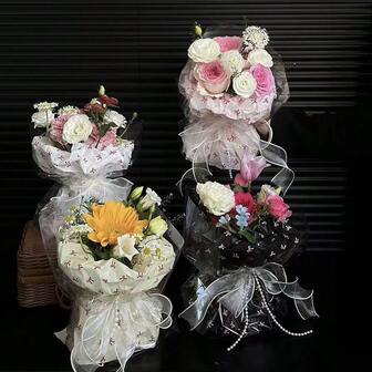 1 Pack Of 19-20 Sheets, Multi-Color Floral Bow Tissue Paper, Thickened Lining, Flower Bouquet Wrapping Material, Gift Wrapping Paper