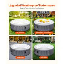 Premium 165cm Round Inflatable Hot Tub Cover - Weatherproof & Waterproof Protection In White - White - View 5