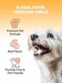 GJYC PET Premium Pet Dental Care Set | Includes Toothpaste & Dual-Ended Toothbrush | Effectively Combats Tartar | Puppy, 2 Pieces Bundle, Delicious Beef Flavor, Freshens Breath, Gentle On Gums