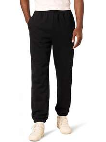 Pantalones deportivos de forro polar para hombre - Negro - Ver 3