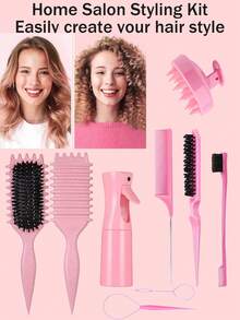 Cepillo definidor de rizos 2026 - Cepillo para cabello rizado con cerdas y diseño especial, cepillo definidor de rizos especialmente diseñado para cabello rizado, para dar forma y definir los rizos en mujeres y hombres, reduciendo el tirón y la separación de los rizos. Cepillo, peine, herramientas para el cabello, productos y accesorios para el cabello para peluquería, salón de belleza, viajes esenciales, accesorios para el cabello para mujeres que dan forma suavemente a los rizos naturales con menos tirón.