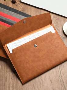 1pc A4/A5 2026 Planner PU Leather Waterproof File Folder, Document Organizer, File Envelope Set, Tablet Sleeve, With Magnetic Snap Closure, Suitable For Home, School, Office, Student Stationery (Brown, Black, Green, Gray, Blue)