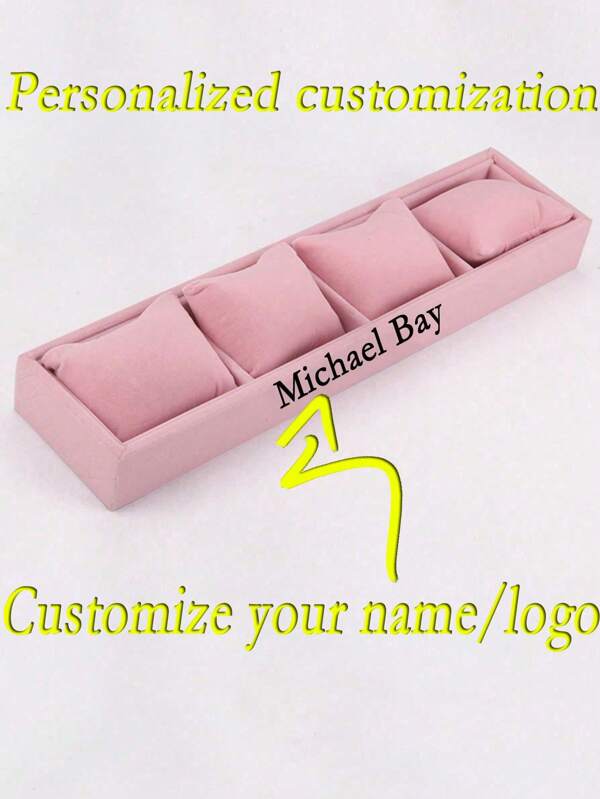 Personalized Velvet Single-Layer Pillow Can Be Customized With Text, Watch, Bracelet Display, Bracelet Storage Box, Jewelry Box, Jewelry Display Props, And Customized Laser Engraving Gifts