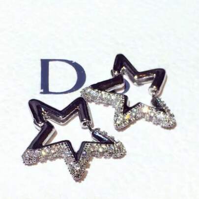 Pendientes de estrella de 5 puntas, diseño de estrella de 5 puntas brillante, joyería de mujer de material de metal de latón hipoalergénico, pendientes de mujer elegantes y encantadores, pendientes de estrella brillante, regalo de cumpleaños exquisito