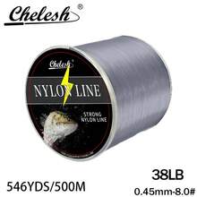 Chelesh 1093yds, 546yds Nylon Monofilament Line, High Strength, Abrasion Resistant, Transparent, Gray, Burgundy 3 Colors Available, 6LB-38LB Strength Options, Smooth Fishing Line, Handmade DIY Beading Thread