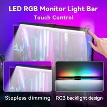 RGB Screen Light, Touch Dimmable Computer Lamp Strip, LED Screen Hanging Lamp, Gaming/Office Eye-Care Monitor Light With USB, Magnetic Attachment, RGB Backlight For Desktop Computer/Laptop/Display/Desk/Computer Desk/Live Streaming/ESports Gaming - Monitor Screen Light - View 3