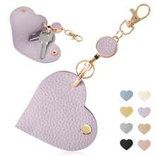 1 件仿皮心形钥匙扣个性化心形钥匙扣伸缩钥匙扣情人节礼物女士钱包迷你钱包钱包 - 彩色 - 查看 9