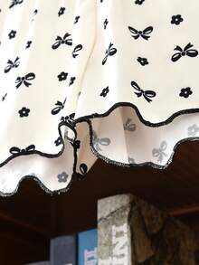 bearleader Young Girls Lace Bow Printing Tops And Shorts 2 Pieces Clothes Fall Spring Sets Casual Wear For Young Girl 3 To 7 Years - Black - View 8
