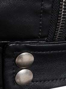 Men's Casual PU Leather Jacket, Vintage Motorcycle Jacket, Autumn/Winter