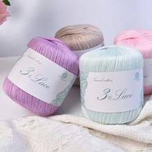 4 Pezzi/Confezione 50g N.3 Filo di Pizzo Multicolore, Lucido, Utilizzabile per Maglioni Lavorati a Mano, Sciarpe e Altri Articoli Decorativi