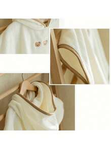 1pc Adorable Pattern Kids Cartoon Hooded Bath Towel, Children Bathing Supplies, Suitable For All Seasons, Essential For Beach, Bathroom And Travel