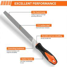EFAN 17Pcs Metal File Set, Professional Files Tools, Premium Metal Files With Suitcase, 4X Large Files - Flat/Triangle/Half-Round/Round File&12x Needle Files, Perfect For Wood, Metal&DIY Project - Orange - View 3