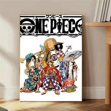 1 件草帽海贼团流行动漫海贼王海报自粘艺术防水纸贴纸咖啡馆酒吧房间墙壁装饰，无框