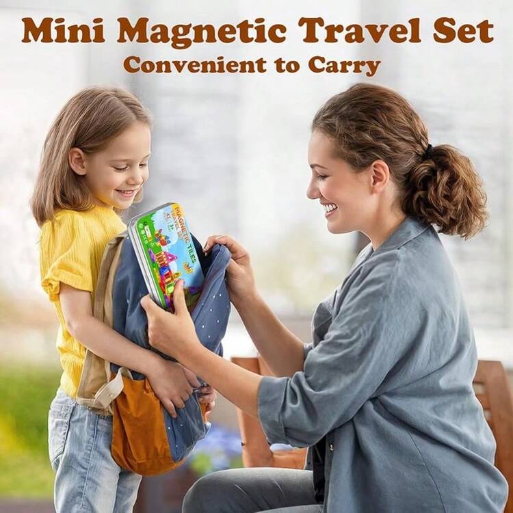 25-40 Pieces Of Mini Magnetic Building Blocks With Iron Boxes, Small And Portable Children's Stacked Building 3D Interactive Toys, Parent-Child Creation - Multicolor - View 3