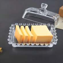 A Set Of European-Style Cake Trays With Covered Glass Lids, Dessert Bread Display Plates, Butter Plates With Square Glass Dust Covers, Jewelry Storage Boxes, And Pearl Cheese Boxes.