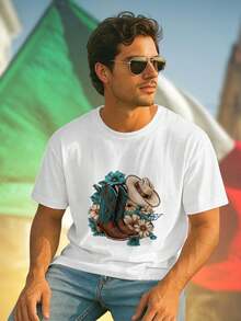 T shirt uomo Cowboy Boots Daisy Hat cotone moda estiva casual regalo originale novità  comfort idea outfit look western stile americano must have