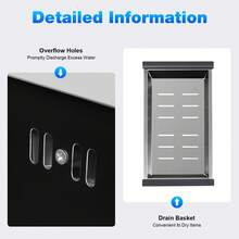 kangten Large Deep Double Bowl Sink Stainless Steel Kitchen Undermount Drop-In Sink - Black - View 7