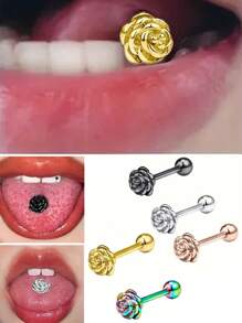 New Fashion Body Piercing Jewelry Wholesale, Hypoallergenic Fashion Jewelry - Hollow Ball, Hammer Design Stainless Steel Tongue Ring And Piercing