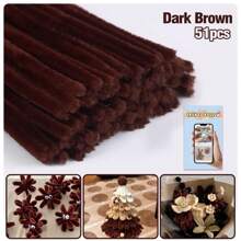 51 件/套超值装 DIY 管道清洁器散装带教程视频，适合花朵，60 种颜色加密雪尼尔茎，适合返校季节，30 厘米彩色管道清洁器工艺用品彩色雪尼尔茎，管道清洁器毛绒金属丝茎有线扭棒发带，价格实惠，质量好，漂亮，非常适合商务 Ganda Ng Kulay 质量好，颜色不一样 - 彩色 - 查看 22