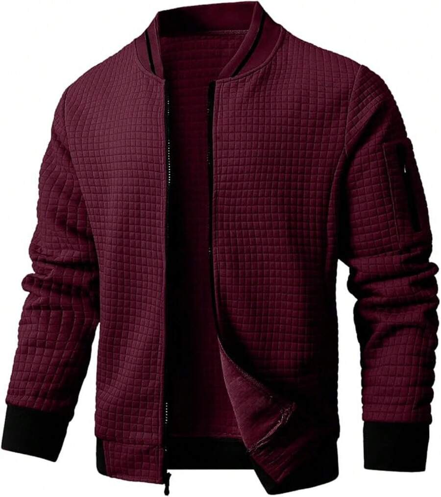 Mens Casual Lightweight CoatChristmas MQ4K - 紅色 - 查看 1
