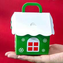 12pcs/Pack Christmas Candy Cookie Handbag Box, Christmas House Party Gift Box Christmas Pajamas Gifts Christmas Decor - Multicolor - View 10