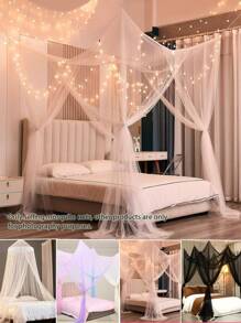 Mosquito Net: Single Opening Dome Mosquito Net / 4-Opening Mosquito Net, Hanging Mosquito Net, Hanging Suspended Anti-Mosquito Net Curtain, Home Bedroom Palace Floor-Standing Mesh Canopy, Dome Fit For Beds Under 1.5M, Square Fit For Beds Under 1.8M, Bedroom Outdoor Decor, Children Baby Adult Bed Decor, No Lighting - Multicolor - View 2