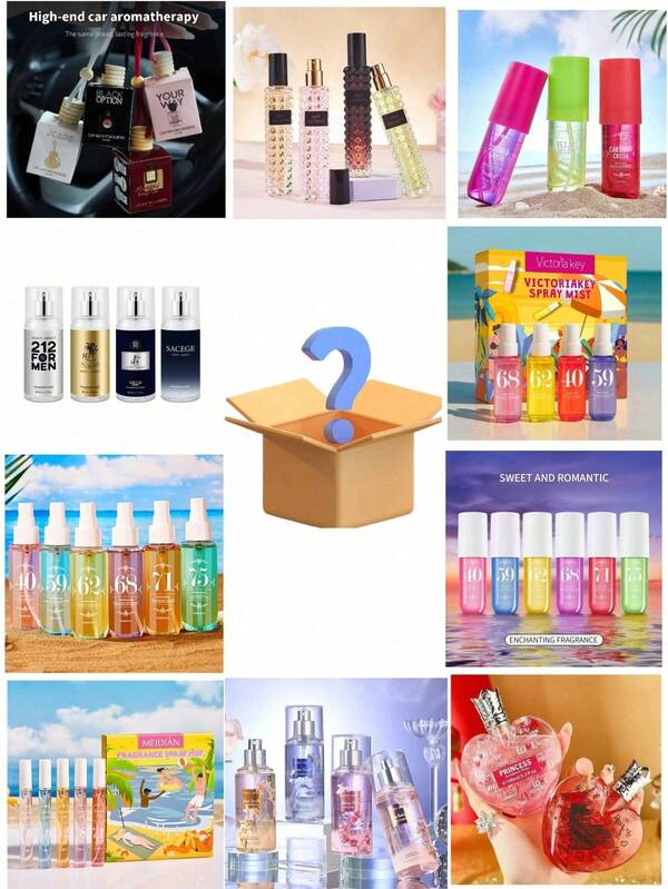 100 Random Items Surprise Lucky Blind Box, Randomly Give Away 1 Scented Spray, Buy One Get One Free, Have A Chance To Get 2 Scented Sprays, Full Of Surprises And Unknowns, 40ml/50ml/90ml Randomly Given Away, Suitable For Gifting And Party Events.