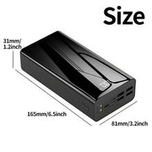 50000mAh Large Capacity Mobile Power Bank With Lighting/LED Power Display/Multiple Type-C/Micro/USB Ports, Can Quickly Charge Mobile Phones/Electronic Products And Other Devices, Portable Emergency Power Supply Device For Outdoor Travel, Gift(5*10000mAh) - Black-50000mAh - View 7