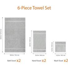 Toallas anti-decoloración 6 piezas 100% algodón, suaves y absorbentes, color gris - Carmesí - Ver 7