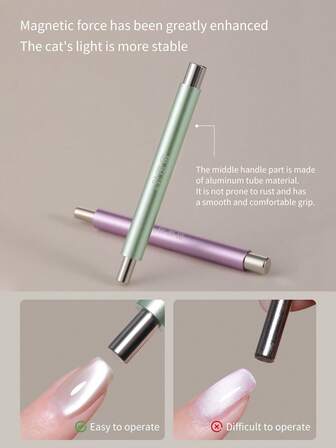 2025 New Double-Ended Magnetic Stick, Glass Bead Cat Eye Magnet Nail Art Tool For Nail Salon