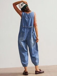 Bohemela Mono de mezclilla casual de vacaciones para mujer