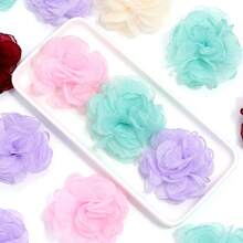 10 bông/gói 5cm hoa voan thủ công, thích hợp để làm hoa đeo tay, bó hoa, vòng tay, trang trí vòng cổ, quần áo, giày dép, túi xách và phụ kiện DIY - Nhiều màu - Xem 9