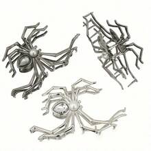 1pc Halloween Punk-Style Spider Trap With Faux Pearl And Rhinestone Decorations. Hair Claw In Y2K Style. Ponytail Clip For Halloween. - Multicolor - View 1