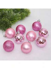 24pcs Pink Christmas Ornament Balls, Matte, Glossy, Frosted Finish, Suitable For Hanging On Christmas Tree, Home Decor, Window Display, Fireplace, Staircase, Wreaths, Centerpieces, Gift Box Accessories - Multicolor - View 8