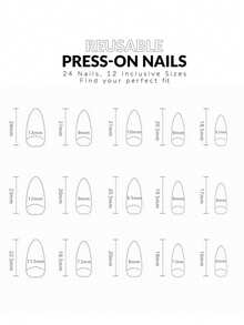 24 unghie finte a mandorla lunghe - Semplice sfumatura francese, occhio di gatto lucido, elegante e cool, copertura completa, facile da applicare, adatte per uso quotidiano, unghie a pressione di alta qualità, superficie liscia, un must per gli appassionati di moda - Multicolore - Visualizzare 4