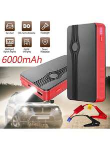 12V 6000mAh 便携式汽车应急启动电源 (6000mAh) | 适用于 2.0L 及以下汽油车的电池充电器/移动电源 - 完美应对道路紧急情况、偏远地区旅行和日常汽车保养 - 彩色 - 查看 1