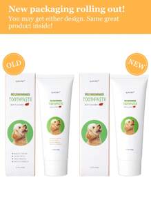 GJYC PET Premium Pet Dental Care Set | Includes Toothpaste & Dual-Ended Toothbrush | Effectively Combats Tartar | Puppy, 2 Pieces Bundle, Delicious Beef Flavor, Freshens Breath, Gentle On Gums