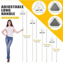 Tile And Wall Mop, Upgraded Triangle Ceiling Mop With 360° Rotation, Microfiber Mop Extendable Up To 202cm, Floor Mop For High Windows (White)