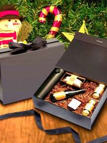 1pc Foldable Magnetic Closure Gift Box,Solid Color Foldable Gift Box,Wedding Party Ribbon Gift Box, White, Pink, Black Packaging Box, Wedding Souvenir Gift Box, Flip Ribbon Gift Box, Halloween, Thanksgiving, Christmas Gift Box, Suitable For Birthday Parties, Holiday Party Gift Box, Wedding Gift Storage Box ﻿,Christmas