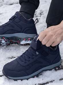 2025 Nuevas botas de nieve de invierno para hombre Diseñador Gancho y bucle Mantener caliente Cordones Botas de senderismo al aire libre para hombres Antideslizante Suela resistente al desgaste Ligero Botas de tobillo llanas Trekking Cómodas zapatillas Regalos de festivales Zapatos de trabajo para hombre Ropa de invierno esencial, por favor elija una talla talla grande grande