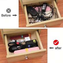 10 piezas/50 piezas Bridas adhesivas reutilizables - Organizadores de cables de 5 colores para escritorio, coche, cocina, sistema de gestión de cables sin residuos