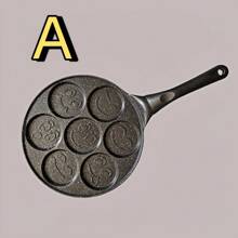1pc Non-Stick Pancake Maker, Mini Pancake Pan, 7 Adjustable Levels, Variety Of Styles, Smiling Face Cartoon Pattern, Flat Design, Suitable For Kitchen, Camping, Picnic, Holidays, Kitchen Companion - Black - View 7