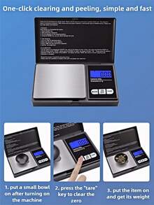 1 pieza Báscula digital de joyería de alta precisión, báscula de bolsillo portátil, báscula de pesaje de 200g/0,01g de precisión, con función de tara y pantalla, adecuada para pruebas de gemas, fabricación de joyas, uso de laboratorio, pesaje preciso, diseño de moda, botones fáciles de usar, requiere 2 baterías AAA (baterías no incluidas) - Multicolor - Ver 11