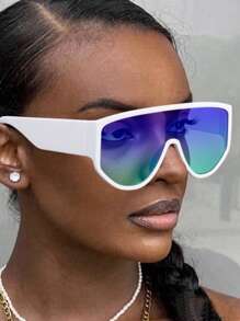1pc New Vintage Oversized Fashion Glasses, Stylish Colorful Retro Fashion Glasses, Suitable For Daily Wear For Summer Beach Vacation,Outdoor,Travel